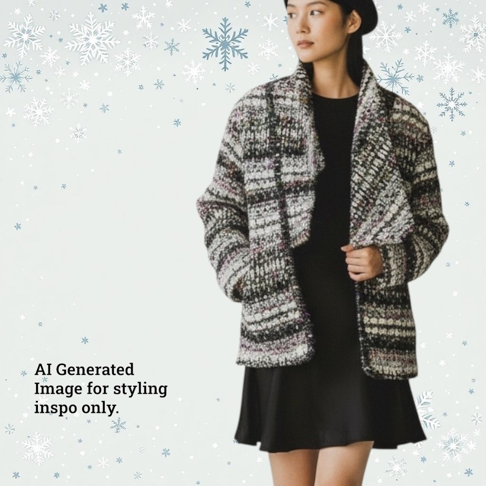 Unique‎ Wool Jacket Sz SM/XS Women's Rare Nubby Tweed Waistcoat-inspired